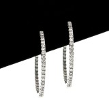 1.04 Cts. 18K White Gold Inside Out Diamond Hoop Earrings